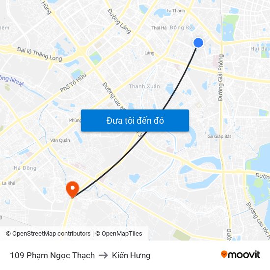 109 Phạm Ngọc Thạch to Kiến Hưng map