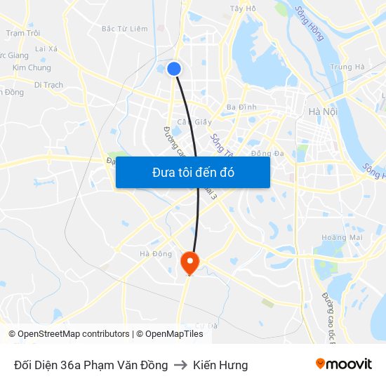 Chung Cư Greenstars- Phạm Văn Đồng to Kiến Hưng map