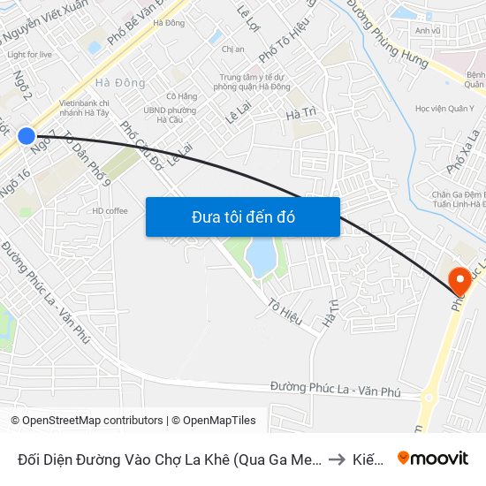 Đối Diện Đường Vào Chợ La Khê (Qua Ga Metro La Khê) - 405 Quang Trung (Hà Đông) to Kiến Hưng map