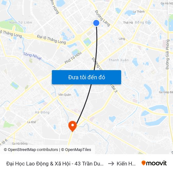 Đại Học Lao Động & Xã Hội - 43 Trần Duy Hưng to Kiến Hưng map