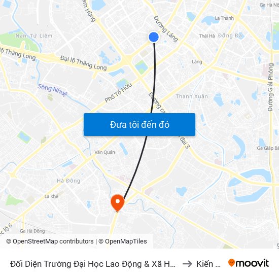 Đối Diện Trường Đại Học Lao Động & Xã Hội - 48 Trần Duy Hưng to Kiến Hưng map