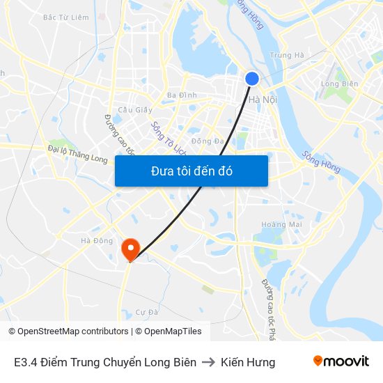 E3.4 Điểm Trung Chuyển Long Biên to Kiến Hưng map
