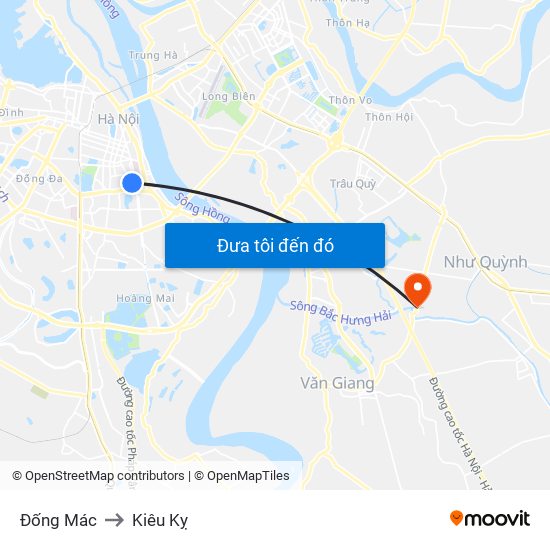 Đống Mác to Kiêu Kỵ map