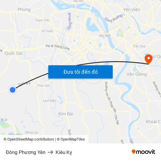 Đông Phương Yên to Kiêu Kỵ map