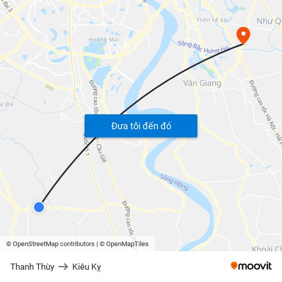 Thanh Thùy to Kiêu Kỵ map