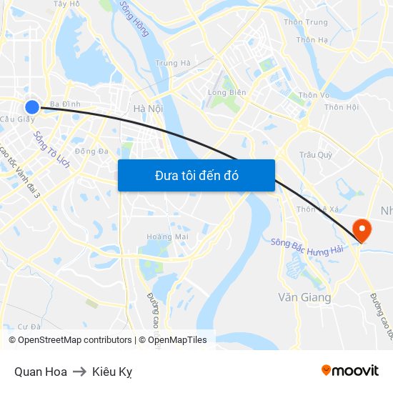 Quan Hoa to Kiêu Kỵ map