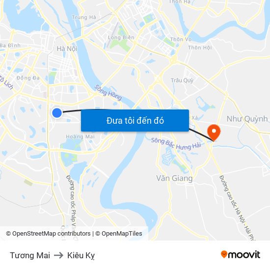 Tương Mai to Kiêu Kỵ map