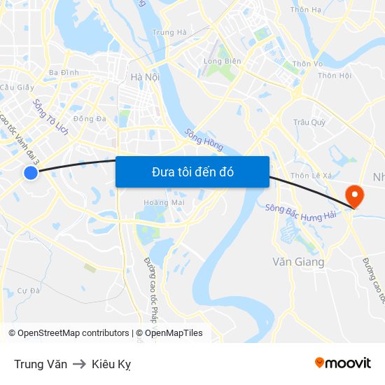 Trung Văn to Kiêu Kỵ map