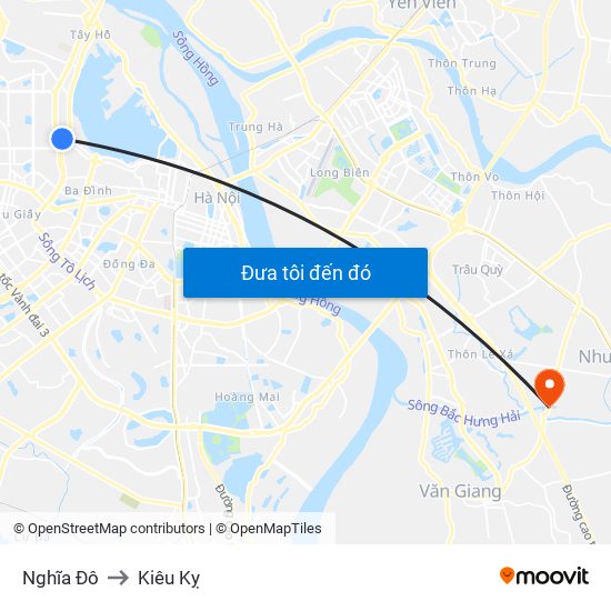 Nghĩa Đô to Kiêu Kỵ map