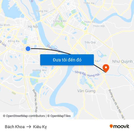 Bách Khoa to Kiêu Kỵ map