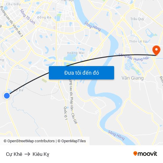 Cự Khê to Kiêu Kỵ map