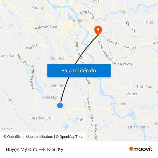 Huyện Mỹ Đức to Kiêu Kỵ map