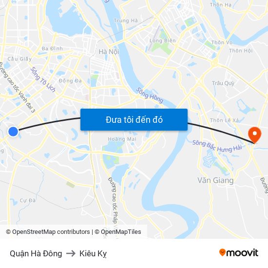 Quận Hà Đông to Kiêu Kỵ map