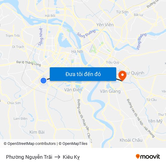 Phường Nguyễn Trãi to Kiêu Kỵ map