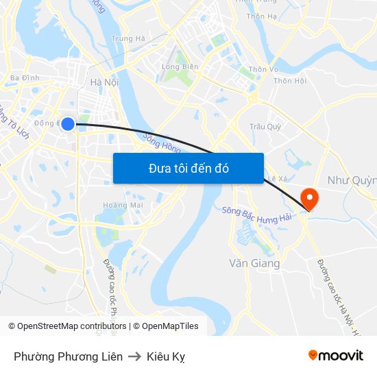 Phường Phương Liên to Kiêu Kỵ map