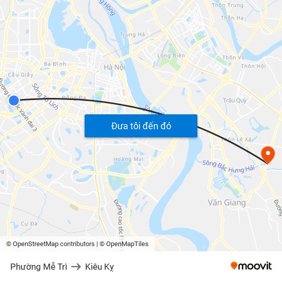 Phường Mễ Trì to Kiêu Kỵ map