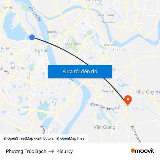 Phường Trúc Bạch to Kiêu Kỵ map