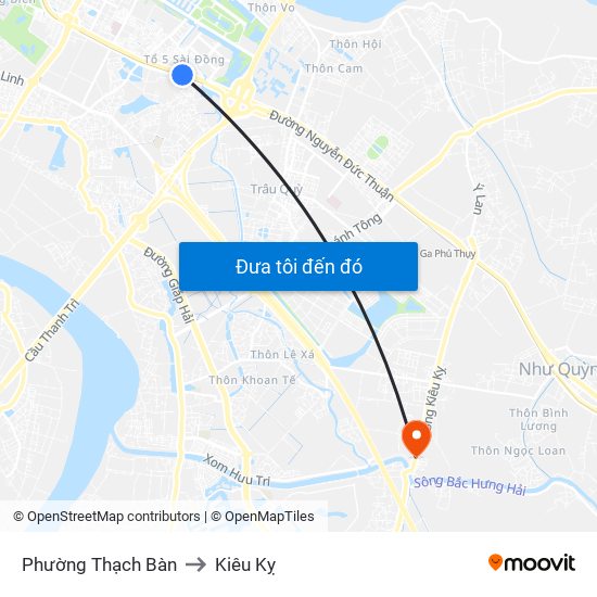 Phường Thạch Bàn to Kiêu Kỵ map