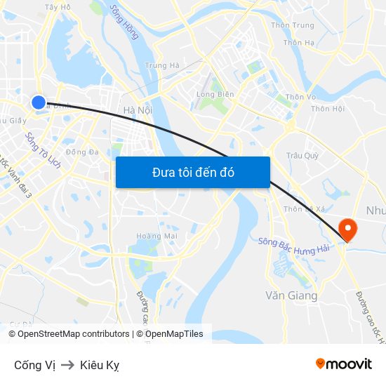 Cống Vị to Kiêu Kỵ map