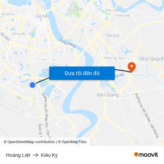 Hoàng Liệt to Kiêu Kỵ map