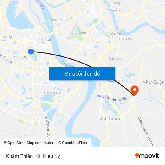 Khâm Thiên to Kiêu Kỵ map