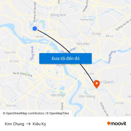 Kim Chung to Kiêu Kỵ map