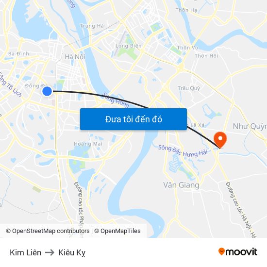 Kim Liên to Kiêu Kỵ map