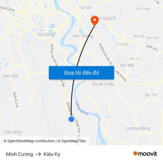 Minh Cường to Kiêu Kỵ map