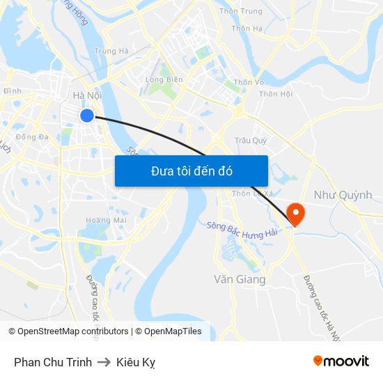 Phan Chu Trinh to Kiêu Kỵ map