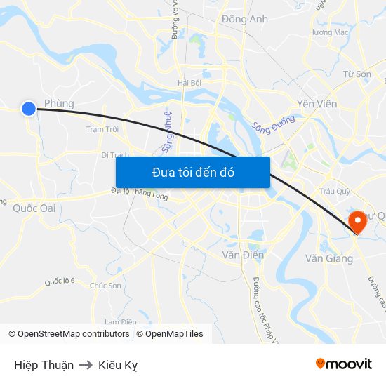 Hiệp Thuận to Kiêu Kỵ map