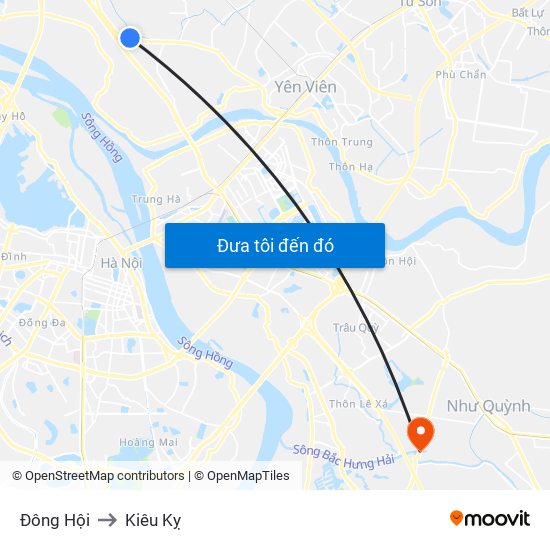 Đông Hội to Kiêu Kỵ map