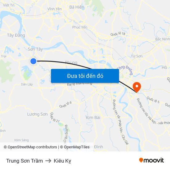 Trung Sơn Trầm to Kiêu Kỵ map