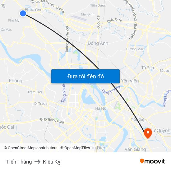 Tiến Thắng to Kiêu Kỵ map