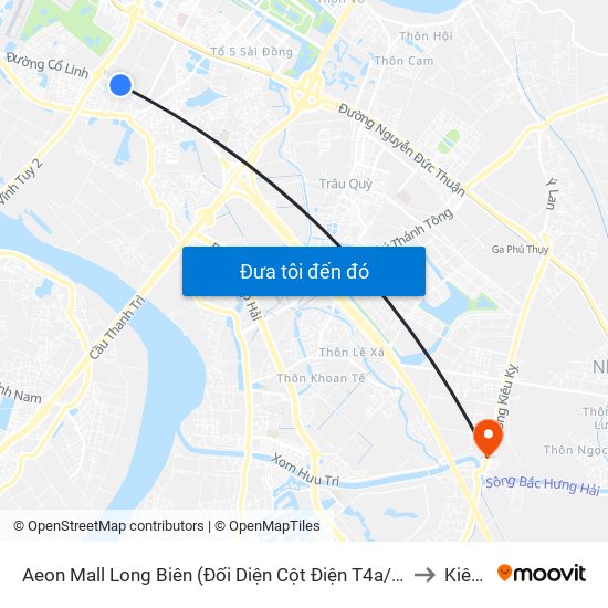 Aeon Mall Long Biên (Đối Diện Cột Điện T4a/2a-B Đường Cổ Linh) to Kiêu Kỵ map