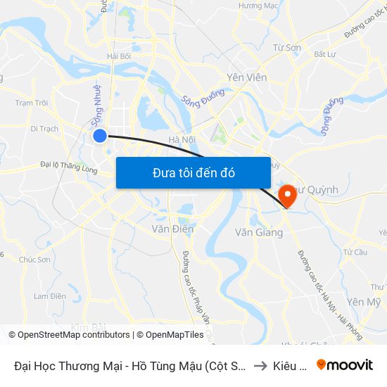 Đại Học Thương Mại - Hồ Tùng Mậu (Cột Sau) to Kiêu Kỵ map