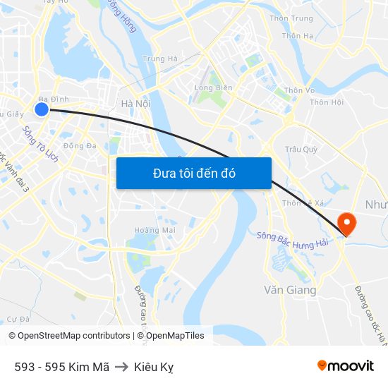 593 - 595 Kim Mã to Kiêu Kỵ map