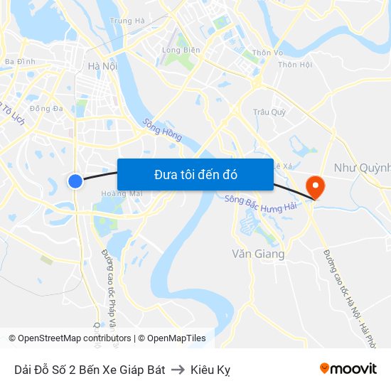 Dải Đỗ Số 2 Bến Xe Giáp Bát to Kiêu Kỵ map