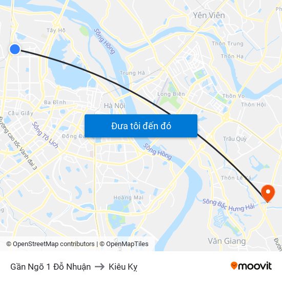 Gần Ngõ 1 Đỗ Nhuận to Kiêu Kỵ map