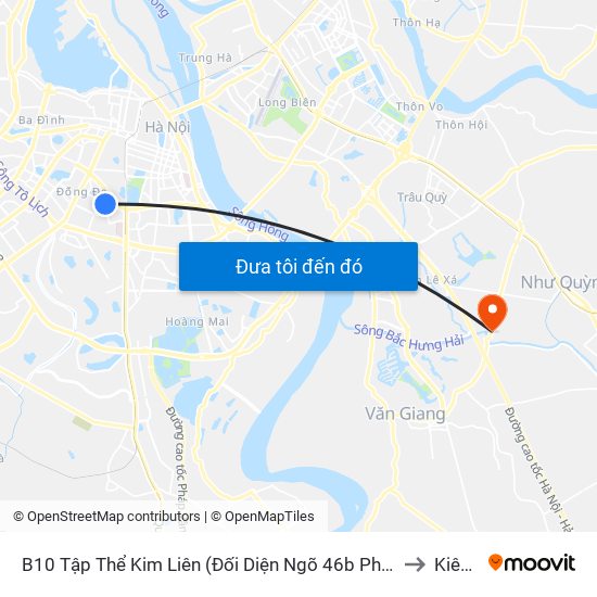 B10 Tập Thể Kim Liên (Đối Diện Ngõ 46b Phạm Ngọc Thạch) to Kiêu Kỵ map