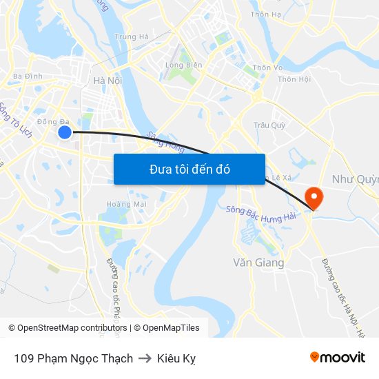 109 Phạm Ngọc Thạch to Kiêu Kỵ map