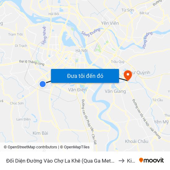 Đối Diện Đường Vào Chợ La Khê (Qua Ga Metro La Khê) - 405 Quang Trung (Hà Đông) to Kiêu Kỵ map