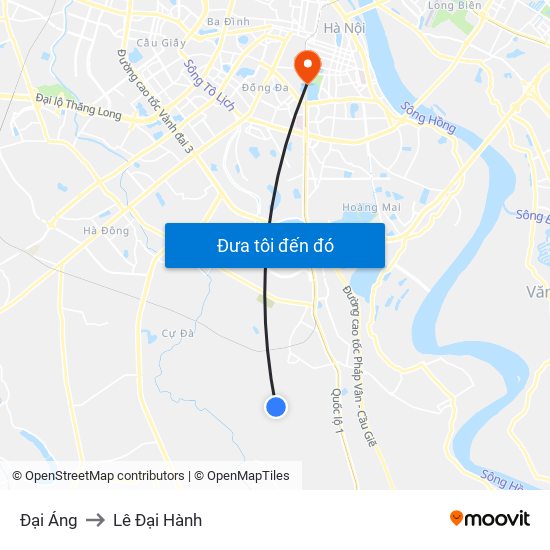 Đại Áng to Lê Đại Hành map