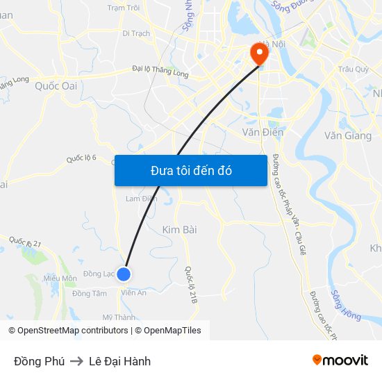 Đồng Phú to Lê Đại Hành map