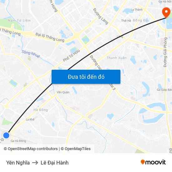 Yên Nghĩa to Lê Đại Hành map