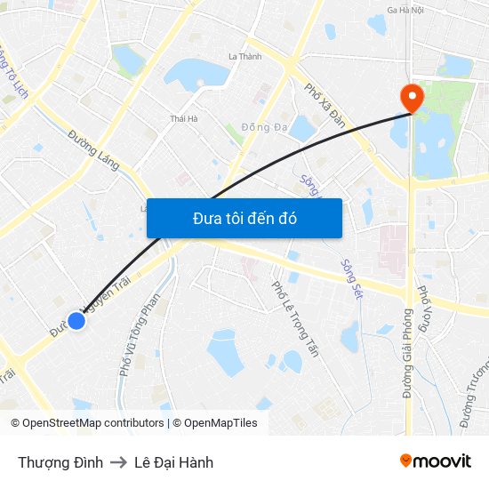 Thượng Đình to Lê Đại Hành map