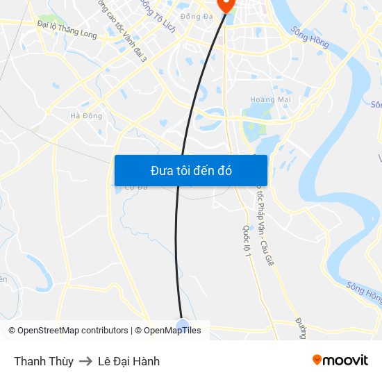 Thanh Thùy to Lê Đại Hành map