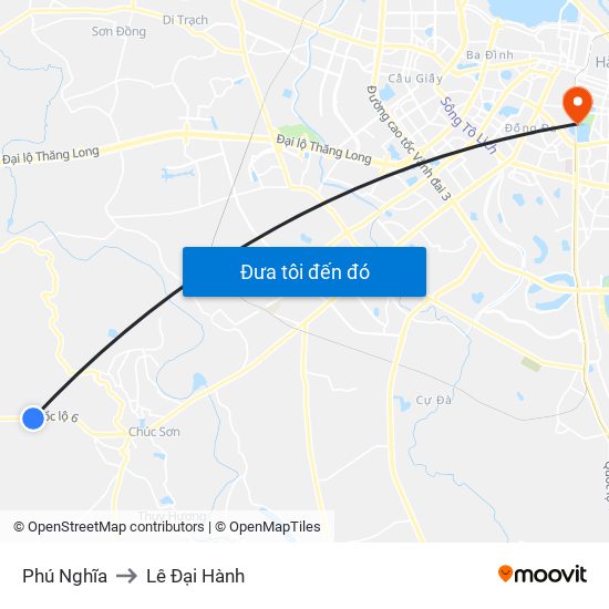 Phú Nghĩa to Lê Đại Hành map