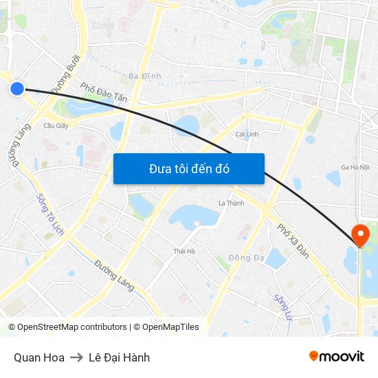 Quan Hoa to Lê Đại Hành map