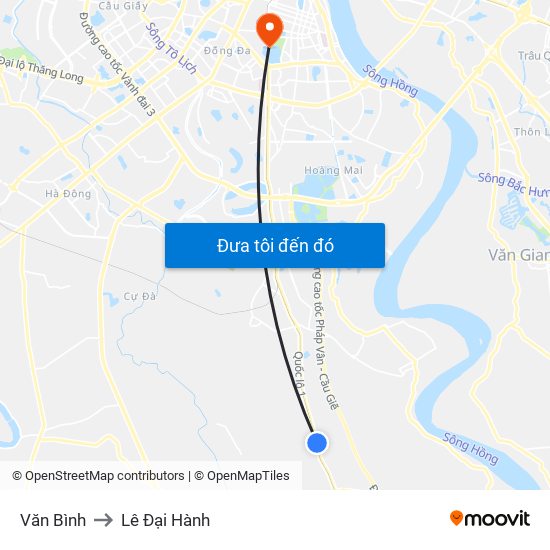 Văn Bình to Lê Đại Hành map