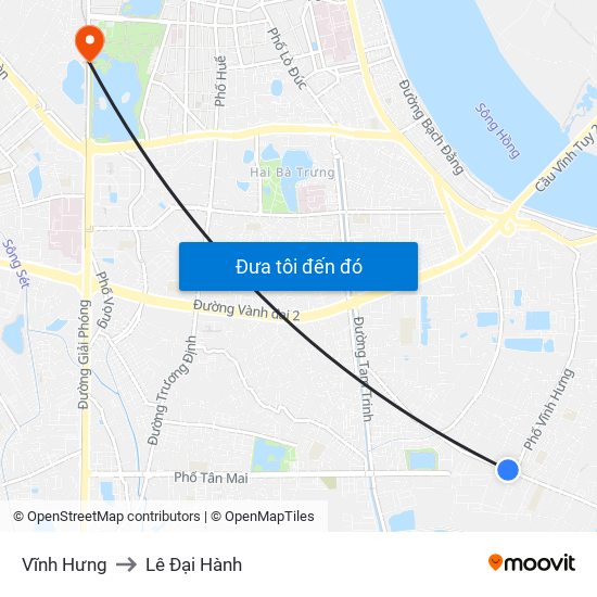 Vĩnh Hưng to Lê Đại Hành map